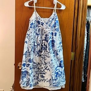 So summer dress blue and white floral